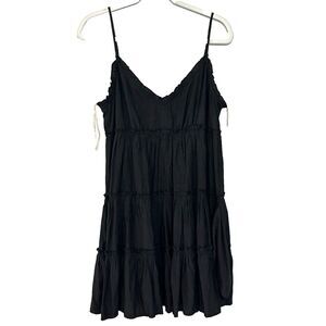 Entro Dress Women's Small Black Tiered Spagetti Strap Tie Back Dress‎ Boutique